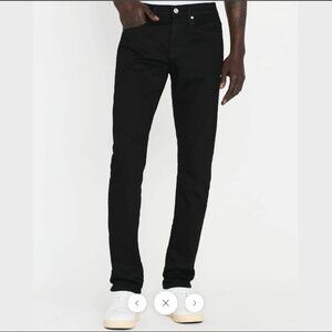 FRAME L'Homme Slim Stretch Denim Mid Rise Slim Leg Regular Length Black Jeans 30